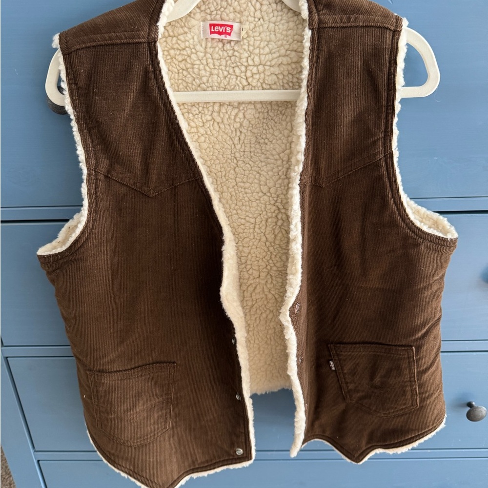 Levi's Cream Sherpa Vest Vintage